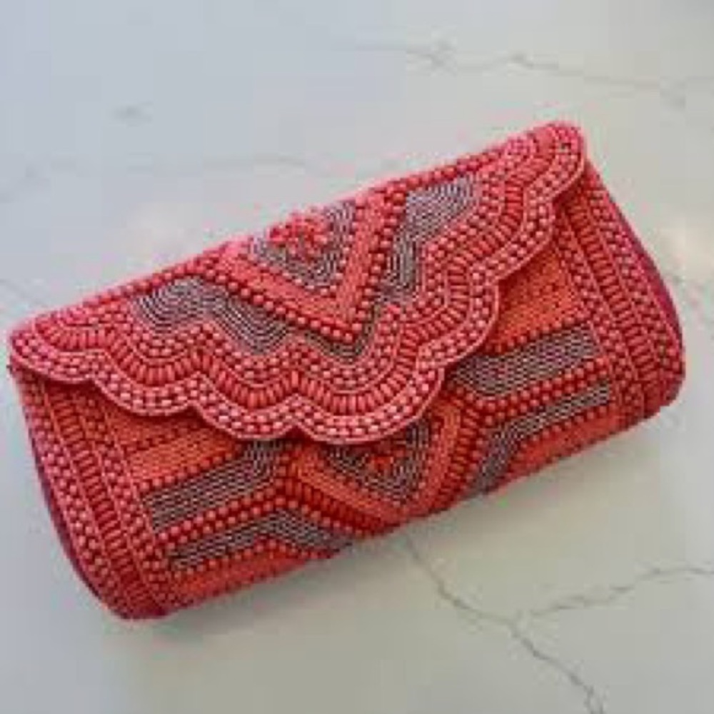 Pink Rhinestone Wristlet Clutch